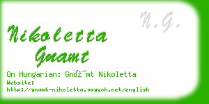 nikoletta gnamt business card